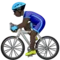 Man Biking: Dark Skin Tone emoji on iPhone