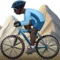 Man som cyklar mountainbike: mörk hudton emoji på iPhone (iOS 11.2)