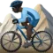 Man Mountain Biking: Dark Skin Tone emoji on iPhone