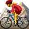 Woman Mountain Biking emoji on iPhone