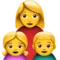 Familj: Kvinna, Flicka, Pojke emoji på iPhone (iOS 12.2)