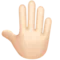Raised Back of Hand: Light Skin Tone emoji on Apple iOS 14.5