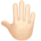 Raised Back of Hand: Light Skin Tone emoji on iPhone
