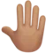 Raised Back of Hand: Medium Skin Tone emoji on Apple iOS 12.1