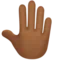 Raised Back of Hand: Medium-Dark Skin Tone emoji on iPhone