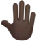 Raised Back of Hand: Dark Skin Tone emoji on iPhone