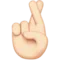 Crossed Fingers: Light Skin Tone emoji on iPhone
