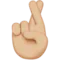 Crossed Fingers: Medium-Light Skin Tone emoji on iPhone
