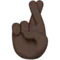 Crossed Fingers: Dark Skin Tone emoji on Apple iOS 17.4