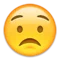 Worried Face emoji on Apple iOS 9.1
