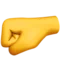Left-Facing Fist emoji on Apple iOS 13.2