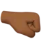Right-Facing Fist: Medium-Dark Skin Tone emoji on iPhone