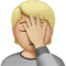 Person Facepalming: Medium-Light Skin Tone emoji on iPhone