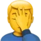 Bărbat care își lovește fața cu palma emoji pe Apple iOS 17.4