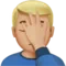 Mand der slår ansigtet: Medium-lys hudtone emoji på Apple iOS 17.4