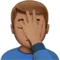 Man Facepalming: Medium Skin Tone emoji on iPhone