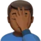 Man som slår ansiktet: Mellanmörk hudton emoji på iPhone (iOS 11.2)