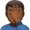 Man Facepalming: Medium-Dark Skin Tone emoji on iPhone