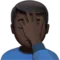 Man Facepalming: Dark Skin Tone emoji on iPhone (iOS 12.1)