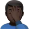 Man Facepalming: Dark Skin Tone emoji on iPhone