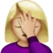 Woman Facepalming: Medium-Light Skin Tone emoji on iPhone