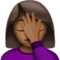 Wanita Menepuk Dahi: Warna Kulit Sedang Gelap emoji di iPhone (iOS 14.5)