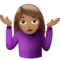 Person som rycker på axlarna: Mellanfärgad hudton emoji på iPhone (iOS 11.2)