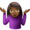 Person Shrugging: Medium-Dark Skin Tone emoji on Apple iOS 10.2