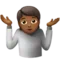 Person Shrugging: Medium-Dark Skin Tone emoji on iPhone