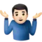 Man Shrugging: Light Skin Tone emoji on iPhone