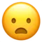Frowning Face with Open Mouth emoji on Apple iOS 17.4