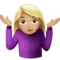 Woman Shrugging: Medium-Light Skin Tone emoji on iPhone (iOS 14.6)