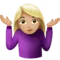 Woman Shrugging: Medium-Light Skin Tone emoji on iPhone