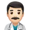 男性健康工作者：浅肤色 iPhone 上的表情符号 (iOS 16.4)