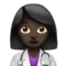 Kvinnlig hälso- och sjukvårdsarbetare: Mörk hudton emoji på iPhone (iOS 12.2)