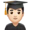Man Student: Light Skin Tone emoji on Apple iOS 14.2