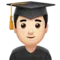 Man Student: Light Skin Tone emoji on iPhone