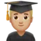Man Student: Medium-Light Skin Tone emoji on iPhone