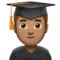 Man Student: Medium Skin Tone emoji on iPhone