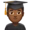 Man Student: Medium-Dark Skin Tone emoji on Apple iOS 13.2