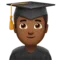 Man Student: Medium-Dark Skin Tone emoji on Apple iOS 17.4