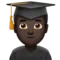 Man Student: Dark Skin Tone emoji on Apple iOS 11.2