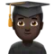 Man Student: Dark Skin Tone emoji on iPhone