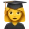 Kvinnlig student emoji på iPhone (iOS 11.2)