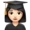 Woman Student: Light Skin Tone emoji on Apple iOS 10.2