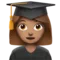 Γυναίκα Φοιτήτρια: Μεσαίος Τόνος Δέρματος emoji στο iPhone (iOS 15.4)