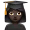 Woman Student: Dark Skin Tone emoji on iPhone (iOS 13.1)