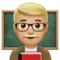 Man Teacher: Medium-Light Skin Tone emoji on Apple iOS 13.2