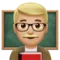Man Teacher: Medium-Light Skin Tone emoji on iPhone