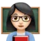 Woman Teacher: Light Skin Tone emoji on Apple iOS 17.4